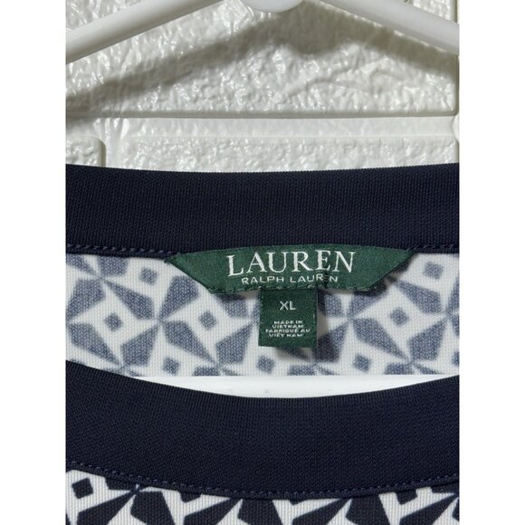 LIKE NEW - Ralph Lauren Black & White Womens Geometric Pattern Tunic Women's XL - Picture 4 of 5